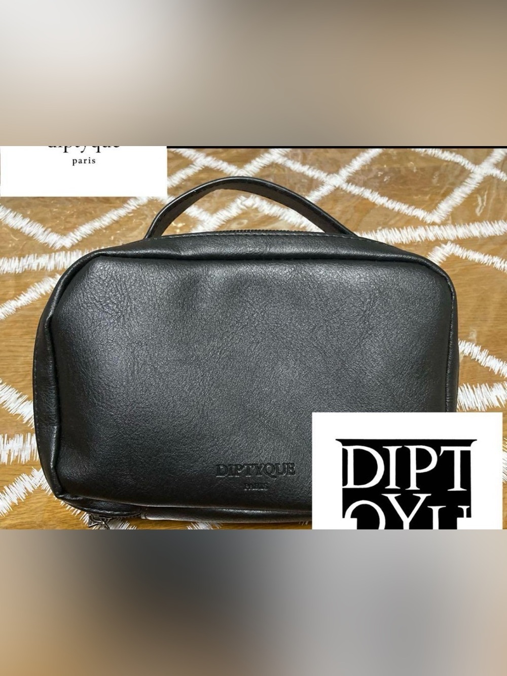 diptyque Black Leather Men’s Toiletry Case